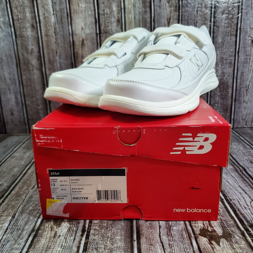 New Balance Men's 577v1 Walking Shoes MW577VW White Hook And Loop Size 13